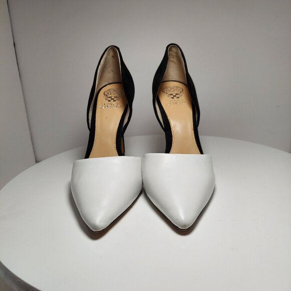 Vince Camuto Black & White Leather & Suede Pumps size 10 - Picture 2 of 8